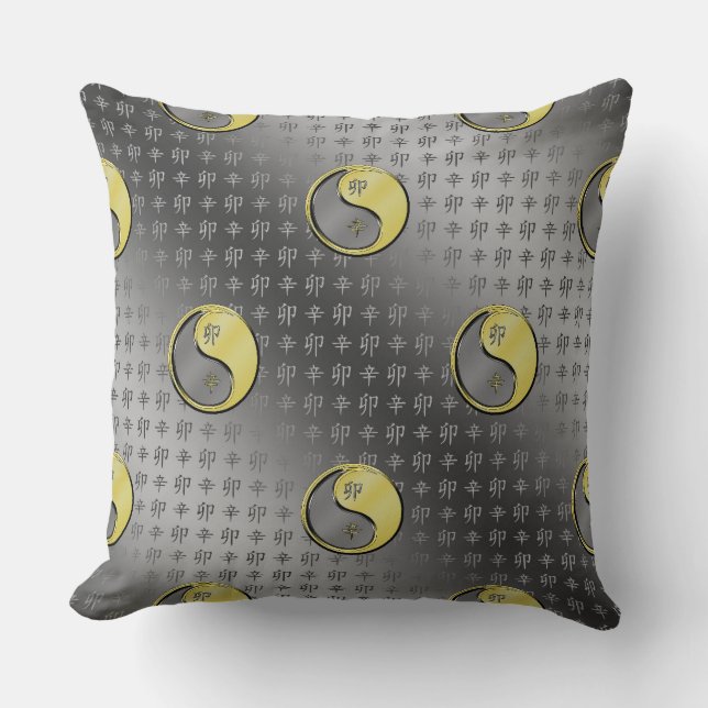 Metal Rabbit Throw Pillow (Front)