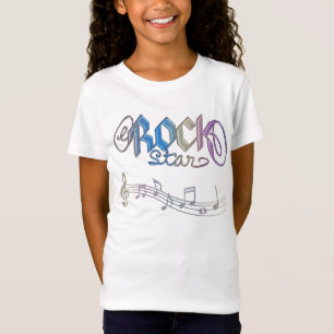 Metal Rainbow Rockstar Notes Kids Music T-Shirt
