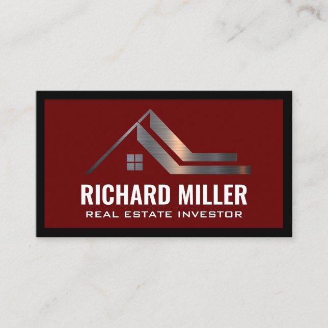 Metal Real Estate Roofing | Residential Property  Business Card (Front)