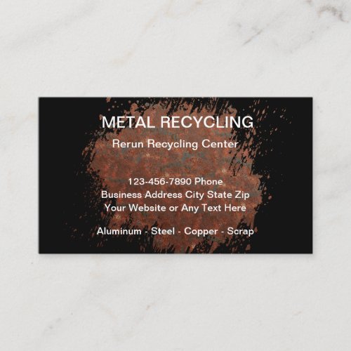Metal Recycling And Scrap Yard  Business Card