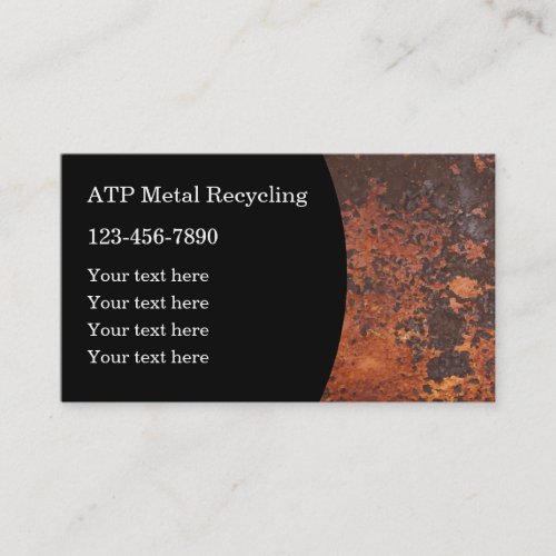 Metal Recycling Modern Rusty Business Cards