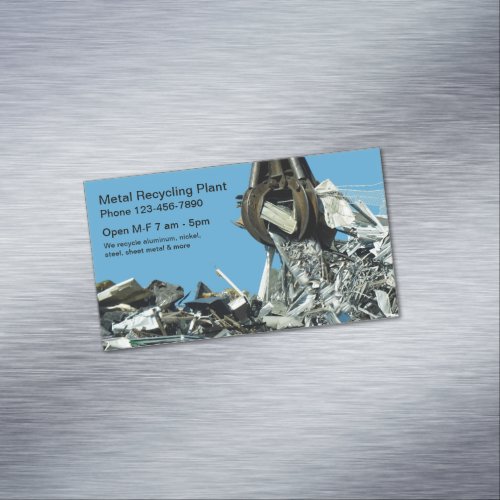 Metal Recycling Plant Business Card Magnet