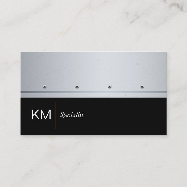 Metal Rivets  Executive | Simple Minimal Business Card (Front)
