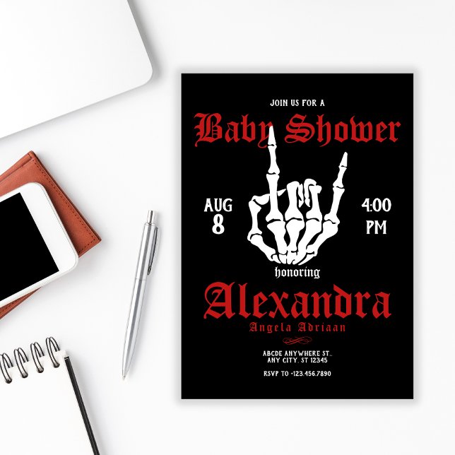 Metal Rock Baby Shower Invitation (Creator Uploaded)