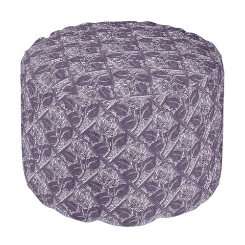 Metal Roses 07 Lt Purple_Round Pouf Seat