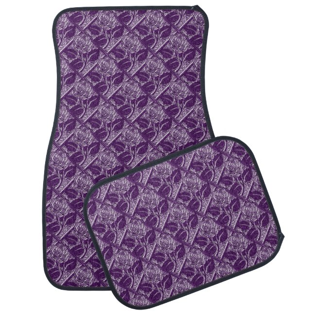 Metal Roses 08-Purple-CAR FLOOR MATS (Set)