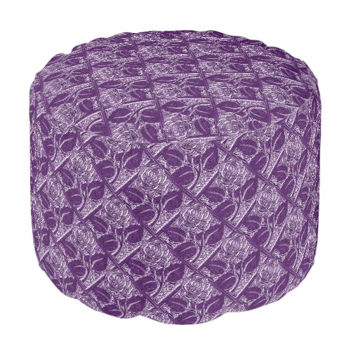 Metal Roses 08 Purple_Round Pouf Seat