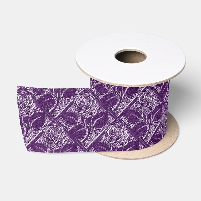 Metal Roses 08-Purple-SATIN RIBBON SPOOL (Spool)