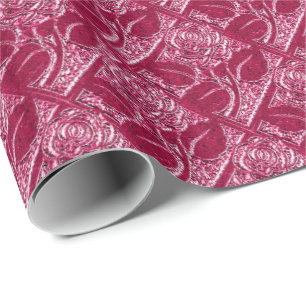 Metal Roses-13-Magenta-Gift Wrapping Paper