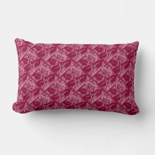 Metal Roses-13-Magenta Pink-Lumbar Throw Pillow
