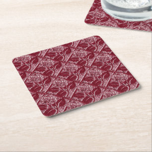 Metal Roses-16-Wine-Coaster Set Square Paper Coaster