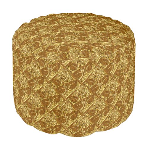 Metal Roses 17 Gold_Round Pouf Seat