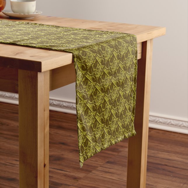 METAL ROSES 9-GREEN GOLD- TABLE RUNNER 14x72in (In Situ)