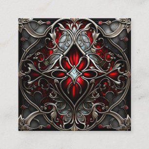 Metal Ruby Art Square Business Card