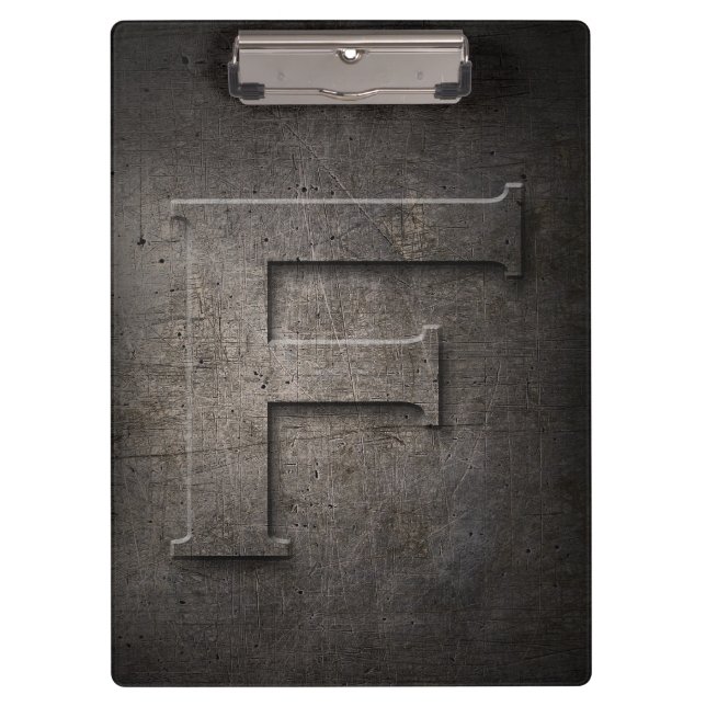 Metal Rustic F Monogram Clipboard (Front)