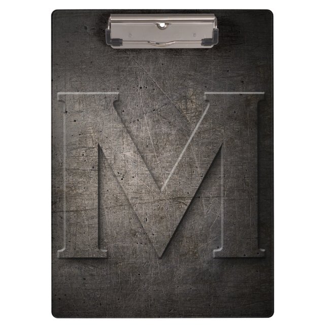 Metal Rustic M Monogram Clipboard (Front)