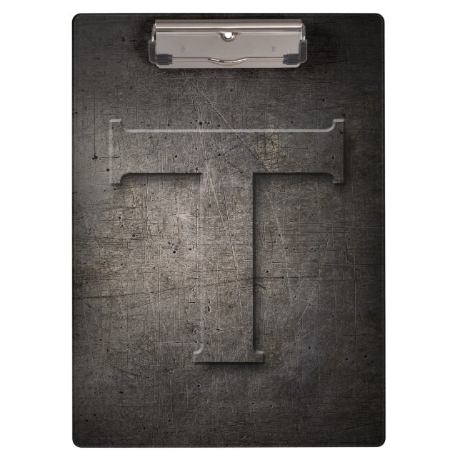 Metal Rustic T Monogram Clipboard (Front)