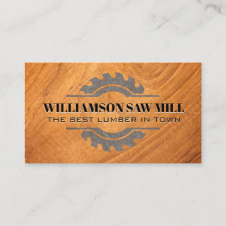 Metal Saw Logo | Wood Grain Cut Business Card