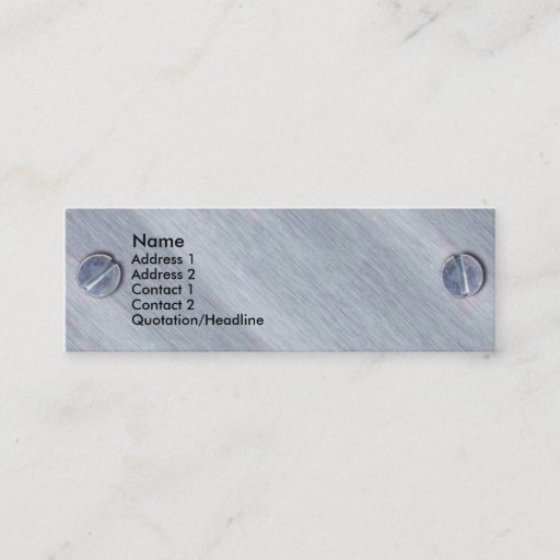 Customizable Metal Screws Profile Card Business Cards