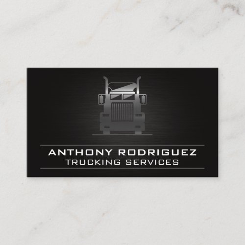 Metal Semi Truck  Driver  Logistics  Business Ca Business Card