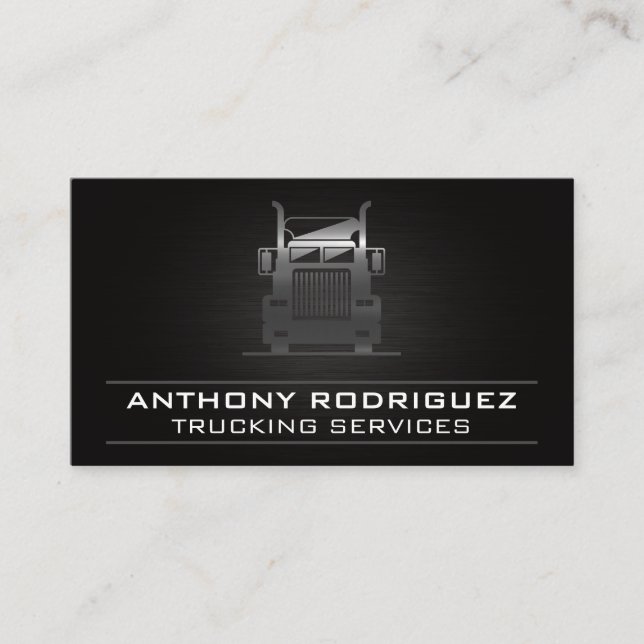 Metal Semi Truck | Driver | Logistics  Business Ca Card (Front)