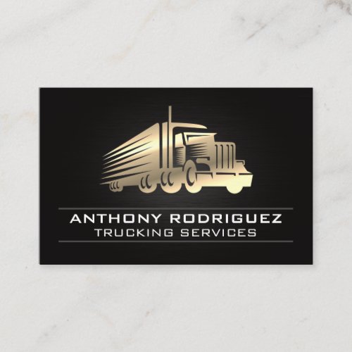 Metal Semi Truck  Driver  Logistics Deliveries  Business Card