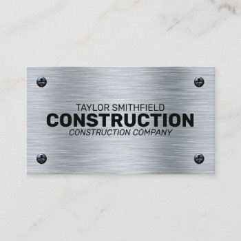 Metal Sheet Construction Professional Business Card by TwoTravelledTeens at Zazzle