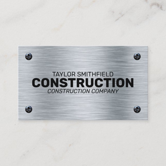 METAL SHEET CONSTRUCTION PROFESSIONAL BUSINESS CARD (Front)