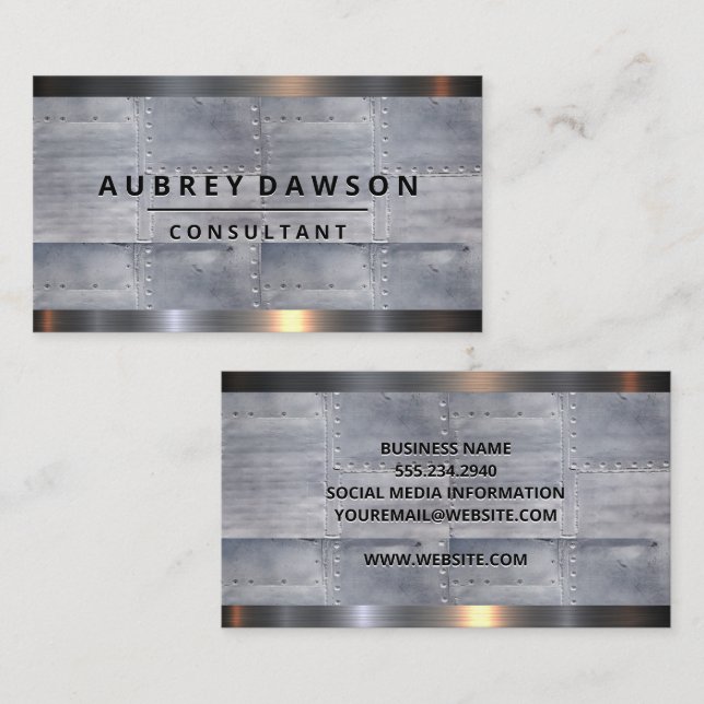 Metal Sheets and Rivets  Business Card (Front/Back)