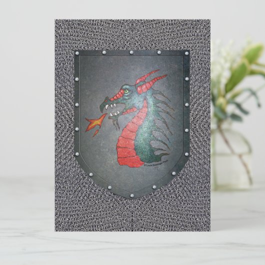 Metal Shield Dragon Chainmail (Standing Front)
