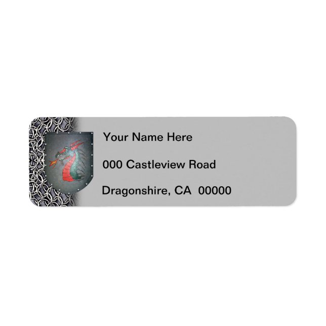 Metal Shield Dragon Chainmail Gray Left Label (Front)