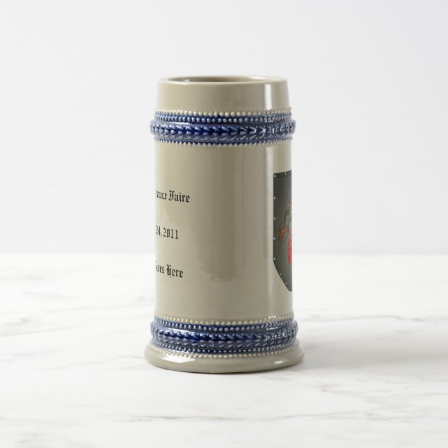 Metal Shield Dragon With Text Beer Stein (Center)