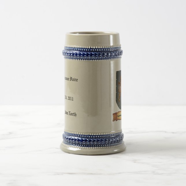 Metal Shield Lion Latin Design Beer Stein (Center)