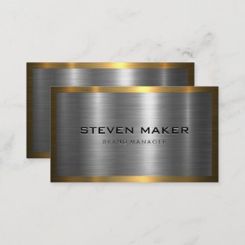 Metal Shine | Gold Silver Business Card by lovely_businesscards at Zazzle