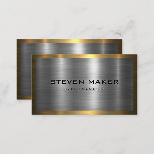 Metal Shine  Gold Silver Business Card