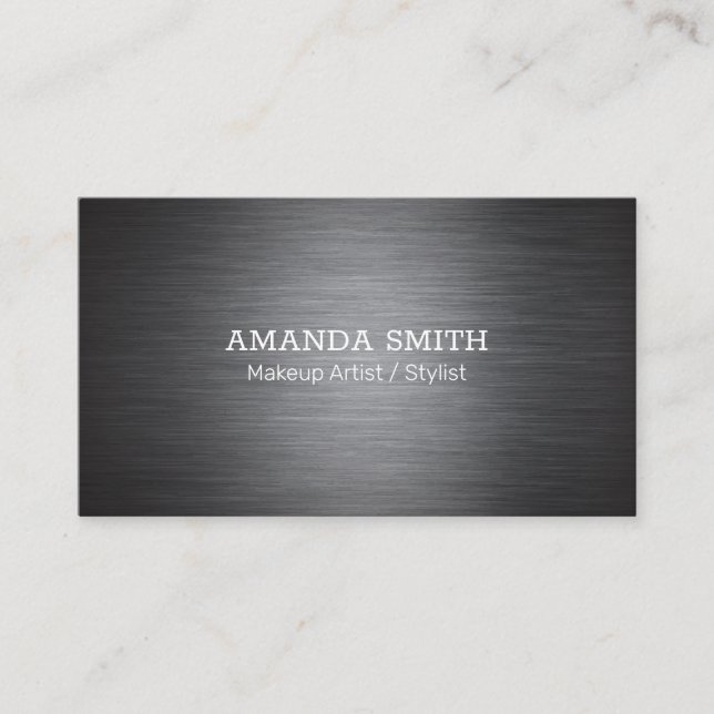 Metal Silver Brushed Business Card (Front)