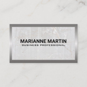 Metal Silver Brushed Marble Business Card