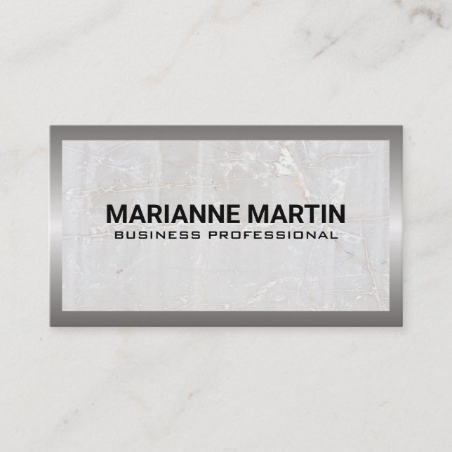 Metal Silver Brushed | Marble Business Card (Front)