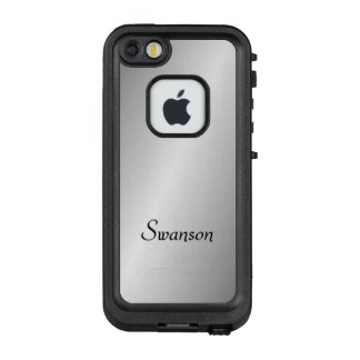 Metal Silver Look Personalized LifeProof FRĒ iPhone SE/5/5s Case