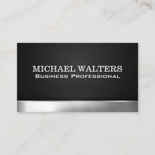 Metal Silver Perforated Background Business Card