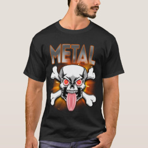 METAL! Skull and Crossbones, Tongue Stuck Out T-Shirt