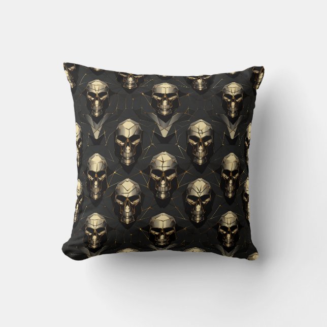 Metal Skull Throw Pillow (Front)