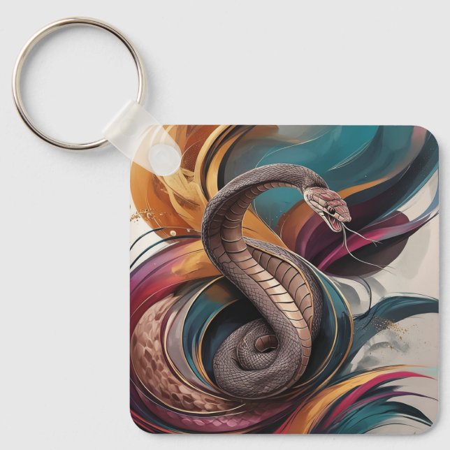 Metal square keychain  (Front)