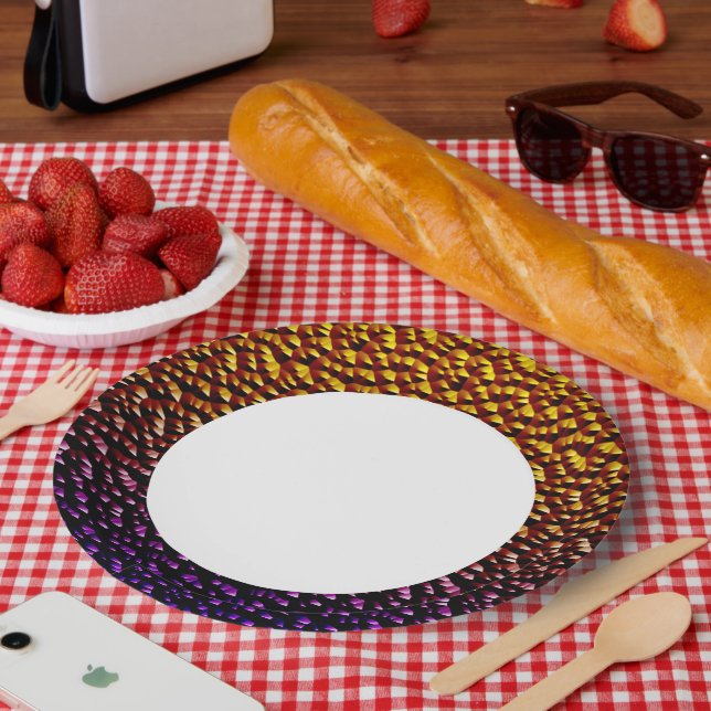 Metal Squares 4 Paper Plates (Picnic)