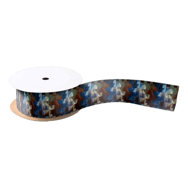 Metal Squares Satin Ribbon (Spool)