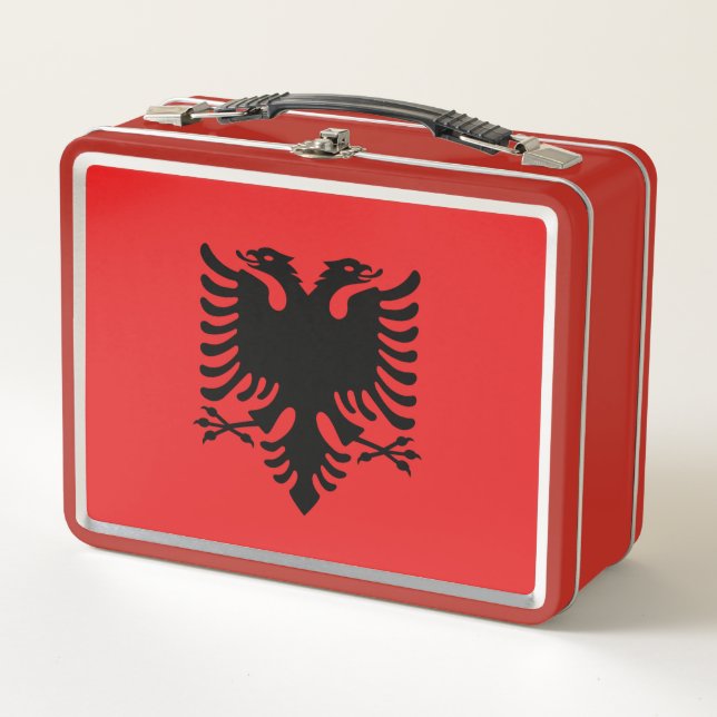 Metal Stainless Lunchbox - flag of Albania (Front)