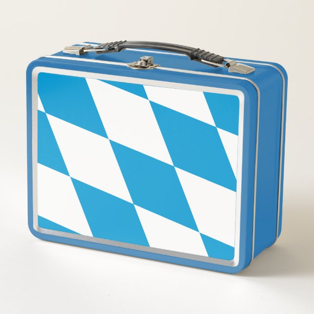 Metal Stainless Lunchbox - flag of Bavaria (Front)