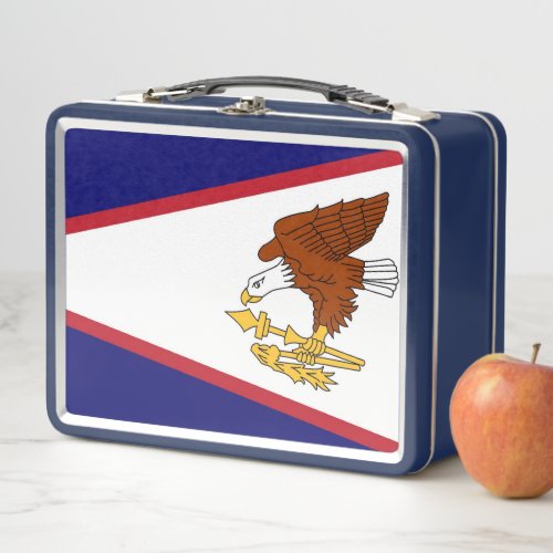 Metal Stainless Lunchbox with American Samoa flag