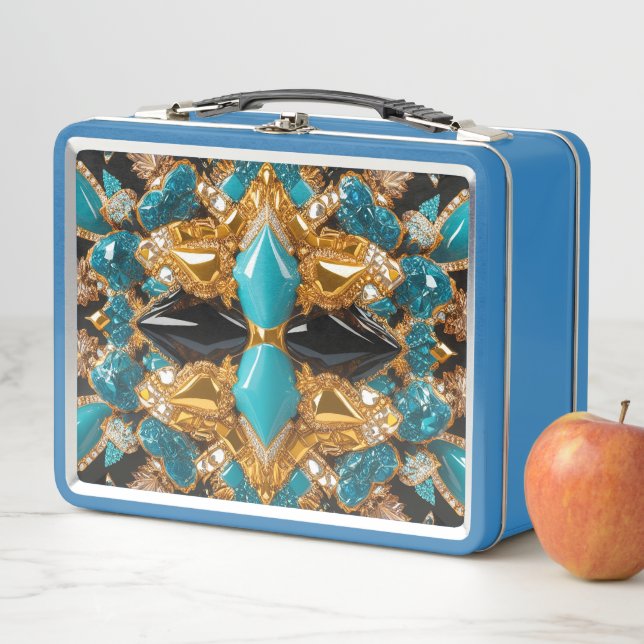 Metal Stainless Lunchbox with Bahamas Colors (In Situ)