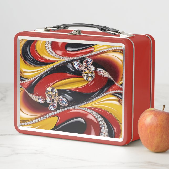 Metal Stainless Lunchbox with Belgian Colors (In Situ)